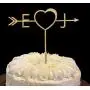 A Love J wooden Arrow cake topper,Arrow & Initials Cake Topper,Personalized Cake Topper,wedding cake topper