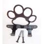 Dog Leash Hook Hanger. Dog Paw. Gloss Black Color. Made in USA. Solid Steel. Screws Included.