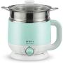 DCIGNA Electric Hot Pot, 1.5L Electric Noodle Cooker, Stainless Steel Mini Shabu Hot Pot, Perefect For Boiling Water, Ramen, Egg, Pasta, Dumpling, Soup, Oatmeal (Blue)