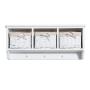 Wall Mount Coat Rack 3 Hooks 3 Removable Wicker Baskets Storage Cubbies Shelf Clothes Bags Hats Hanger White Hallway Decor Entryway Organization