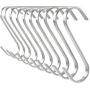 Pro Chef Kitchen Tools Flat Hanging Hooks - Pot Racks S Hook 10 Pack Set - Hang Display Jewelry - Metal Utility Hooks for Outdoor Storage Organization - Butcher Meat Hangers for Bacon Sausage Smokers