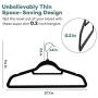 Mesa Velvet Non-Slip Closet coat Hanger ? 25 Pack Premium Clothes Hangers ? Hook swivel 360 - Ultra Thin - Holds up to 10 lbs of Clothes - Perfect for Coats, Pants, Jackets, T-Shirts (Silver/Black)