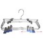 2pcs Random Color Family Heavy Duty 6 Tiers Skirt Pants Clothes Hanger Metal Foldable Organizer Foldable Wardrobe Storage