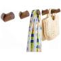 Wall Hooks, Felidio Natural Wood Coat Hooks Wall Mounted (Pack of 2pcs) - Rustic Wall Coat Rack Hat Hooks Robe Hook Entryway Wall Hangers Heavy Duty Hooks for Hanging Towels (Black Walnut)