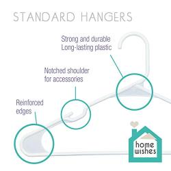 Plastic Clothes Hangers Ideal for Everyday Use, Clothing Hangers, Standard Hangers, White Hangers (60 Pack)