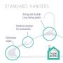 Plastic Clothes Hangers Ideal for Everyday Use, Clothing Hangers, Standard Hangers, White Hangers (60 Pack)