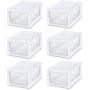 STERILITE 20518006 6 Quart/5.7 Liter Stacking Drawer, White Frame with Clear Drawer