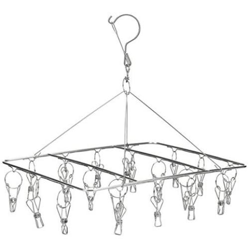 Hltd Clips Drip Hanger Laundry Drying Rack Clothes Hanger Stainless Steel Laundry Clothespins Windproof Pegs Hook for Drying,Socks,Underwear,Clothes,Towels (20 Clip)