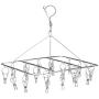 Hltd Clips Drip Hanger Laundry Drying Rack Clothes Hanger Stainless Steel Laundry Clothespins Windproof Pegs Hook for Drying,Socks,Underwear,Clothes,Towels (20 Clip)