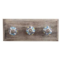 Indianshelf Handmade 3 Artistic Vintage Blue Wooden Angel Clothes Hooks Hangers/Wall Hooks for Kids