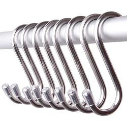 GCA 10 Pack 304 stainless steel Heavy-Duty S Shaped Hooks Kitchen Pot Pan Hanger Clothes Storage Rack