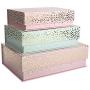 Tri-Coastal Design Decorative Nesting Storage Boxes with Lids Stackable Boxes Set with Spiritual Designs - Rectangle Cardboard Containers for Storage and Organization - Small, Medium, and Large Tri-Coastal Design Decorative Nesting Storage Boxes with Lids Stackable Boxes Set with Spiritual Designs - Rectangle Cardboard Containers for Storage and Organization - Small, Medium, and Large