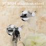 Crown Double Robe Hook Chrome for Bathroom 2 Pack Towel Hook Wall Mounted Hat Coat Clothes Hanger for Wardrobe Bedroom Kitchen CR10