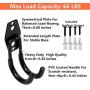 Wall Mount Double Hook,Heavy Duty Steel Garage Storage Utility Hooks with Anti-Slip Coating,Load Capacity 66 LB (4 Pack Black 2.8" Round J Hook)