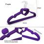 10pcs Random Color Heart Shaped Plastic Velvet Hangers Non-Slip Clothes Hanger with 360 Degree Swivel Hook