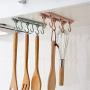 Unilive Foldable Wall Hanging Hook Rack,Strong Adhesive Storage Rack for Kitchen Home Bathroom Towel Clothes Plastic Hanger 6 Hooks Space Saving Racks (Light Pink)