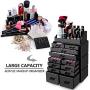 hblife Makeup Organizer Acrylic Cosmetic Storage Drawers and Jewelry Display Boxes with 12 Drawers, 9.5" x 5.4" x 15.8", Black