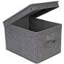 Simplify Large Embossed Nest Storage Boxes with Lid, Foldable, Closet Organizer, Off Season Items, Toys, Linens, Grey