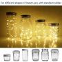 Decem Mason Jar Solar Lights, 8 Pack 10 LED Fairy Star Firefly String Lids Lights with 8 Hangers for Patio Yard Garden Party Wedding Christmas Decoration(Jars Not Included)