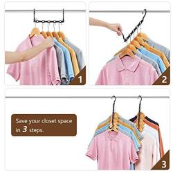 AMKUFO 12 Pack Magic Hangers Space Saving Hangers Closet Space Saver Hanger Organizer Multi Hangers Sturdy Plastic for Heavy Clothes