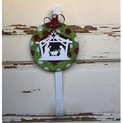 AGD Christmas Decor - Designer Nativity Bulb Wreath Door Hanger