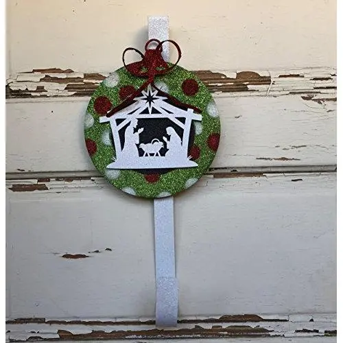 AGD Christmas Decor - Designer Nativity Bulb Wreath Door Hanger AGD Christmas Decor - Designer Nativity Bulb Wreath Door Hanger