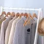 TongN Coat Racks Solid Wood Floor-Standing Hanger Bedroom Triangle Folding Clothes Shelf 76 56 151cm (Color : White)