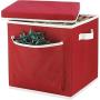 Whitmor Holiday Ornaments Storage Cube with 64 Individual Compartments - Made with Non-Woven Polypropylene Fabric - Transparent Cover for Easy Viewing - Removable Top and Convenient Handle