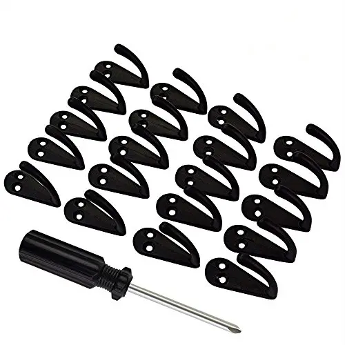 HOVEOX 20 Pcs Bronze Single Hooks Coat Wall Mounted Single Hooks Hangers No Scratch Robe Hooks Equipped with 40 Pcs Screws & a Free Screwdriver for Bath Kitchen Garage Heavy Duty, Black HOVEOX 20 Pcs Bronze Single Hooks Coat Wall Mounted Single Hooks Hangers No Scratch Robe Hooks Equipped with 40 Pcs Screws & a Free Screwdriver for Bath Kitchen Garage Heavy Duty, Black