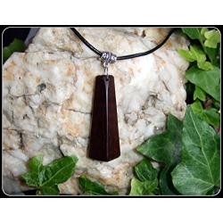 Triangular Necklace Pendant handcrafted from Snakewood with Tibetan Silver hanger