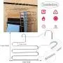 3 Pack Pants Hangers, S-Type Closet Organizer & Stainless Steel Multi Layers Magic Hanger, Space Saver Clothes Rack, Tiered Hanging Storage for Jeans, Scarf, Skirt - (14.17 x 14.96 Inch) 3 Pack Pants Hangers, S-Type Closet Organizer & Stainless Steel Multi Layers Magic Hanger, Space Saver Clothes Rack, Tiered Hanging Storage for Jeans, Scarf, Skirt - (14.17 x 14.96 Inch)