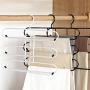 HJYPYJ Magic Hanger,Double-Sided Can Hang Multifunction Magical Hangers,Iron Double-Sided Layer 6 Trouser Hangers,Space-Saving Organizer Hangers, Convenient Storage/Black / 30x27.5cm