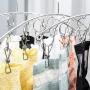 ZYZ 2 Pcs Stainless Steel Arc Laundry Drying Rack Clothes Hanger with 8 Clips for Drying Socks Baby Clothes Cloth Diapers Bras Towel Underwear