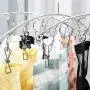 ZYZ 2 Pcs Stainless Steel Arc Laundry Drying Rack Clothes Hanger with 8 Clips for Drying Socks Baby Clothes Cloth Diapers Bras Towel Underwear
