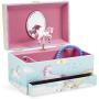 Jewelkeeper Girls Musical Jewelry Storage Boxes with Pullout Drawer, Rainbow Unicorn Design, The Unicorn Tune