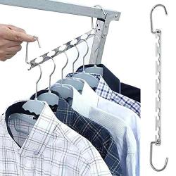 Miseku 1pcs Clothes Hanger Multifunctional 6 Hole Drying Rack Organizer with Hook Suit Hangers