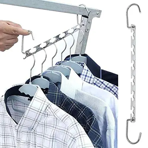 Miseku 1pcs Clothes Hanger Multifunctional 6 Hole Drying Rack Organizer with Hook Suit Hangers Miseku 1pcs Clothes Hanger Multifunctional 6 Hole Drying Rack Organizer with Hook Suit Hangers