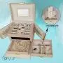 DOURR Jewelry Organizer, Travel Portable Jewelry Boxes Display Case Jewelries Holder Lockable Mirrored Storage Boxes for Rings Necklace Earrings, Gifts for Girls and Women (Beige) DOURR Jewelry Organizer, Travel Portable Jewelry Boxes Display Case Jewelries Holder Lockable Mirrored Storage Boxes for Rings Necklace Earrings, Gifts for Girls and Women (Beige)