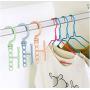 10pcs Random Color Plastic 5 Circle Multilayer Windproof Clothes Hanger Organizer Fixed Holder Storage Rack Anti-Slip Buckle Hanger