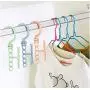 10pcs Random Color Plastic 5 Circle Multilayer Windproof Clothes Hanger Organizer Fixed Holder Storage Rack Anti-Slip Buckle Hanger