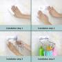 MEIYIN Stainless Steel Wall Mount Clothes Hanger Laundry Drying Rack with 8/10 Clips for Hat Sock Underwear Glove