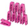 MEQI Plastic Finger Clips for Slim-line Clothes Hangers Set of 100 Hot Pink Hanger Clips