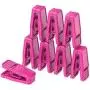 MEQI Plastic Finger Clips for Slim-line Clothes Hangers Set of 100 Hot Pink Hanger Clips