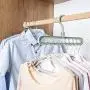 Magic Clothes Hanger,GTWCK 360 Degrees Rotating Multi-Function Nine Hole Hanger Plastic Non Slip Drying Rack for Home Bedroom (Nordic ash)