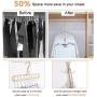 Magic Clothes Hanger, Hanger Slip Rotation, Sliding Folding Hanger, Hanger Space-Saving Storage Closet with Adult/Child Standard Plastic Hanger Hole 9