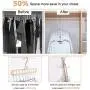 Magic Clothes Hanger, Hanger Slip Rotation, Sliding Folding Hanger, Hanger Space-Saving Storage Closet with Adult/Child Standard Plastic Hanger Hole 9