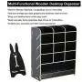 Marbrasse Wooden Desk Organizer, Multi-Functional DIY Pen Holder Box, Desktop Stationary, Home Office Supply Storage Rack with Drawer (B12-Black) Marbrasse Wooden Desk Organizer, Multi-Functional DIY Pen Holder Box, Desktop Stationary, Home Office Supply Storage Rack with Drawer (B12-Black)