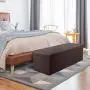 Homfa 43 Inches Collapsible Storage Ottoman Bench, Large Capacity 120L Folding Storage Chest Toy Boxes Padded Footrest Stool Seat for Bedroom, Living Room, Hallway, Brown Homfa 43 Inches Collapsible Storage Ottoman Bench, Large Capacity 120L Folding Storage Chest Toy Boxes Padded Footrest Stool Seat for Bedroom, Living Room, Hallway, Brown