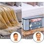 Seckon Large Zippered Storage Container Bags Organizer[3Pack] Breathable Non-Woven Fabric Comforters Quilt Blankets Storage Space Saver Bag Room Closet with Clear Windows and Reinforced Handles