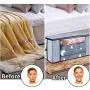 Seckon Large Zippered Storage Container Bags Organizer[3Pack] Breathable Non-Woven Fabric Comforters Quilt Blankets Storage Space Saver Bag Room Closet with Clear Windows and Reinforced Handles